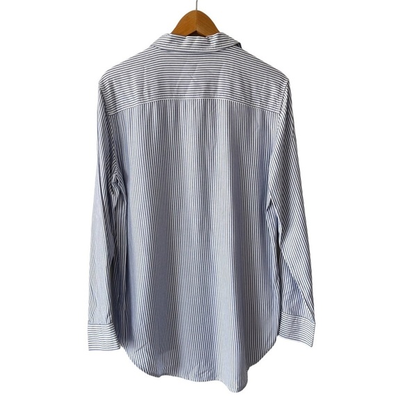 ❌SOLD ❌Aritzia Sunday Best Montana Shirt Striped button-down shirt White/Royal - Picture 3 of 10